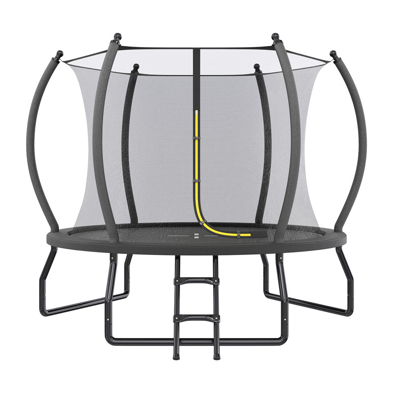 Trampoline d'extérieur de 8 pi avec filet et échelle Albott, trampolines récréatives pour enfants et adultes, cadre à connexion rapide, homologation ASTM