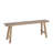 Brunhild Wood Slim Distressed Brown Bench with Smaller White Bench Set
