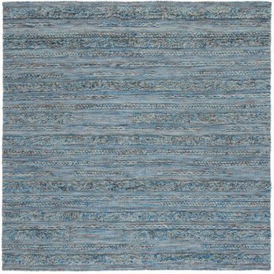 Tapis gris / bleu tissé à plat à la main Hartzler