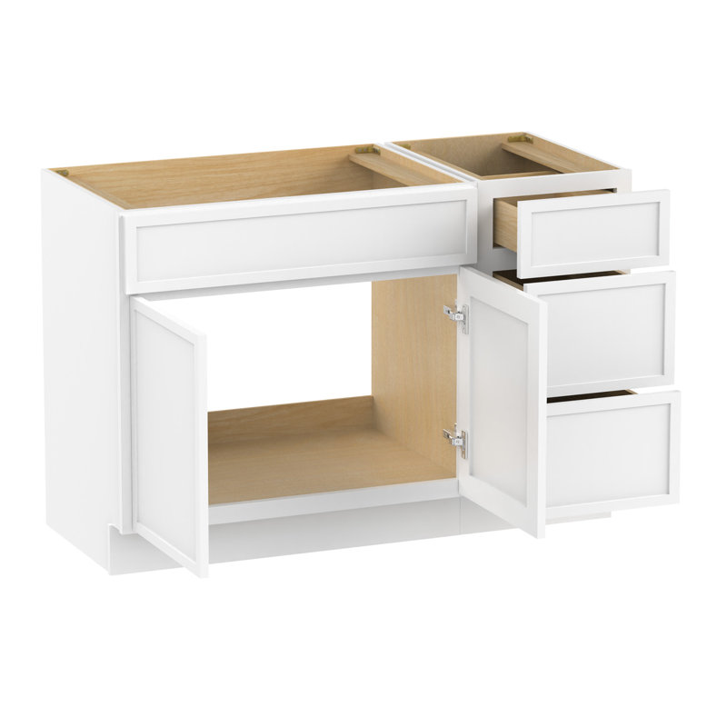 Base de meuble-lavabo simple 48 po seulement, Blanc