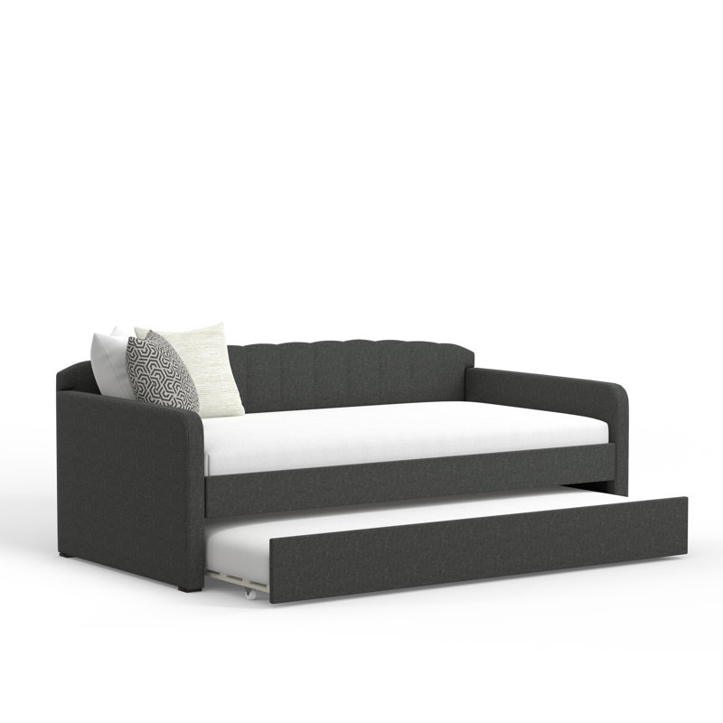 Lit de jour simple avec couchette Chandel, Gris