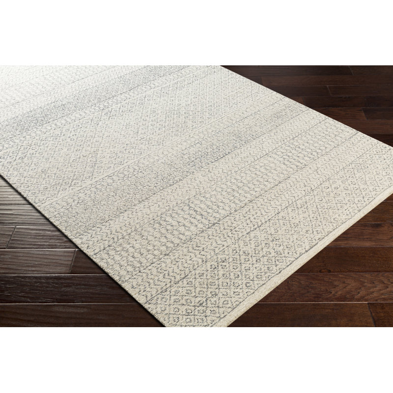 Abdera Hand-Tufted Wool Beige/Ivory/Charcoal Rug, Runner 3' x 12'