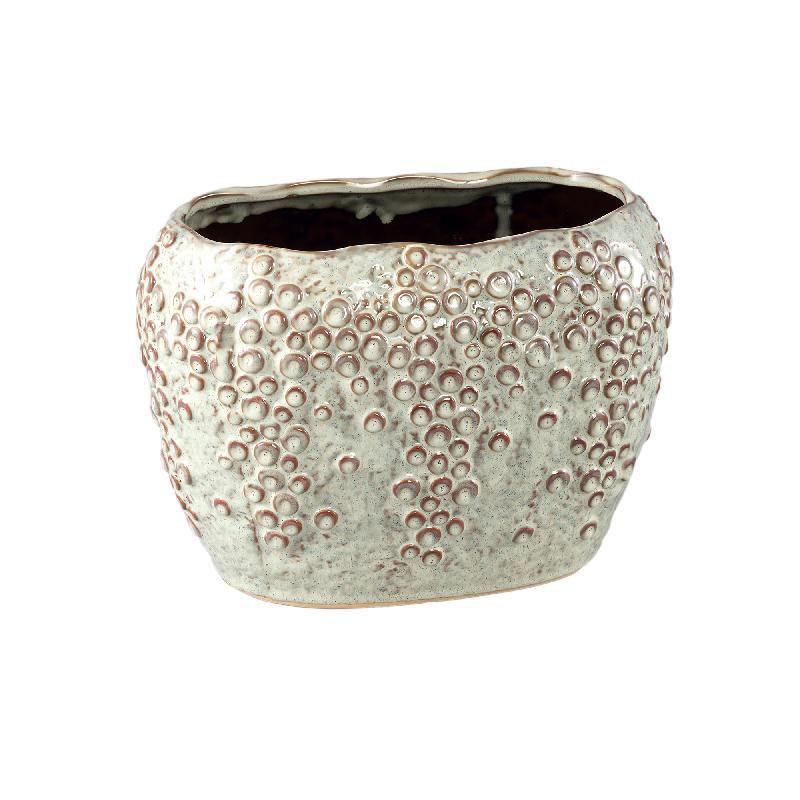 Baltzer Ceramic Pot Planter, Cream