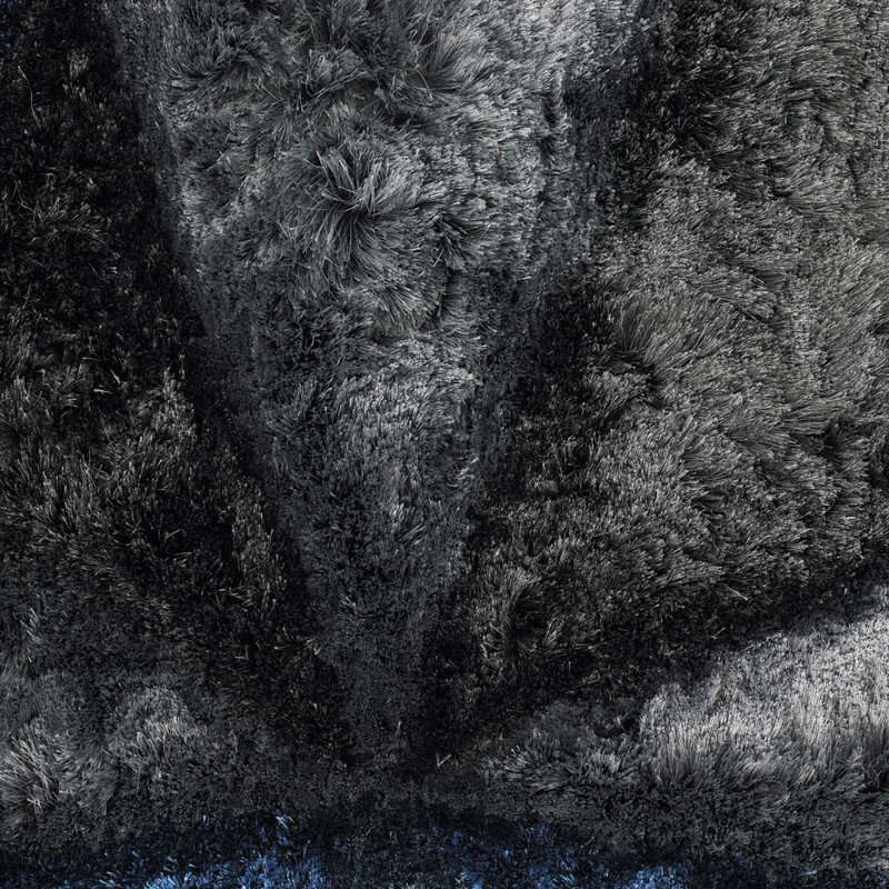 Flemish Shag Dark Grey Area Rug, Rectangle 7'9" x 10'6"
