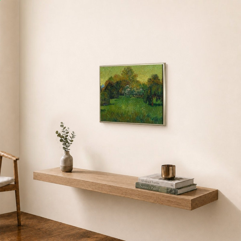 «The Poet's Garden» par Vincent Van Gogh - impression sur toile, 27,5 po x 21,5 po / cadre biseauté / champagne