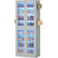 67" Tall Grey Bookcase With Doors-1968930234