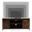 Meuble télé Gracie Oaks pour téléviseur de 60 po ou moins, console de télévision avec rangement et 2 portes de grange coulissantes, unité de divertissement autoportante pour le salon, brun