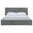 Upholstered Twin Bunk Bed In Graphite Grey, Textured Grey Fabric And Padded Side Rails For Bedroom With Fabric, Contemporary Look Seamless Headboard