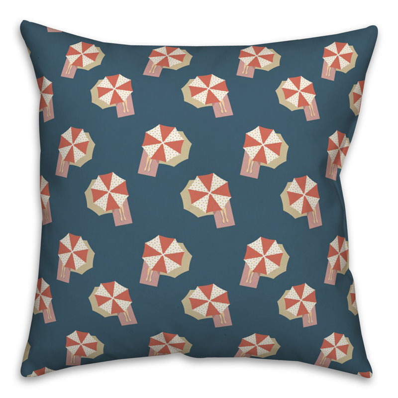 Polyester/Polyester Blend Throw Square Pillow Cover & Insert, Navy Blue/Red
