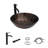 16.5" Circular Glass Bathroom Sink Vessel Sink with Pop-Up Drain and Faucet Combo-119283396