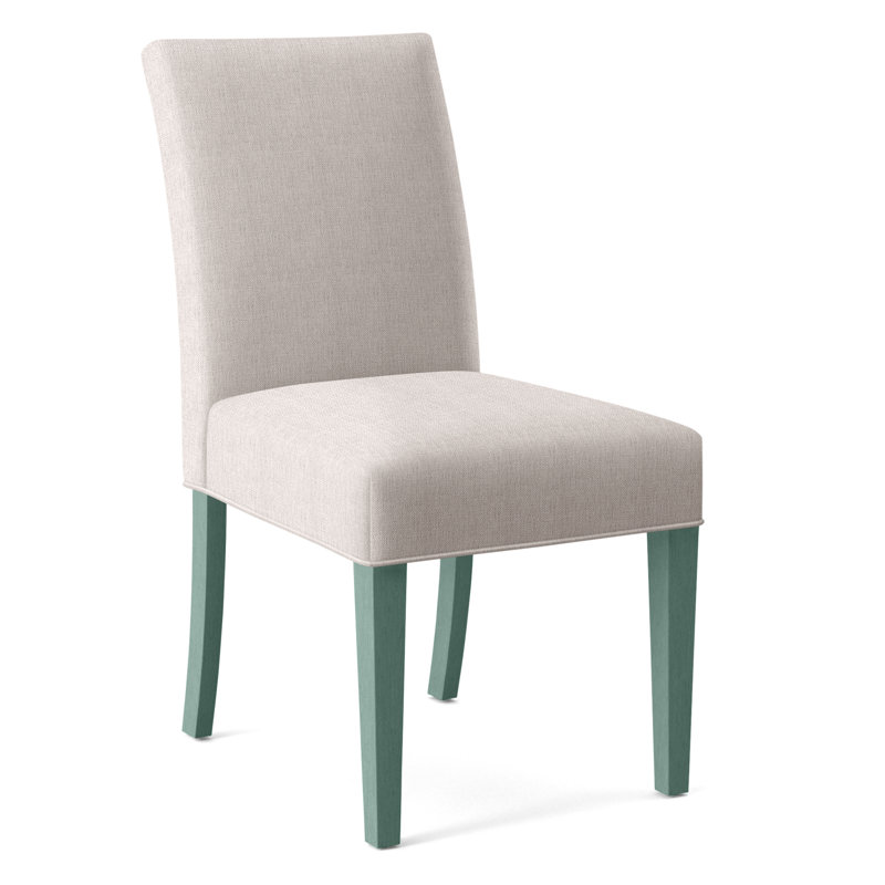 Manhattan Upholstered Dining Chair, White Sugar Performance; 0863-91, Havana Finish