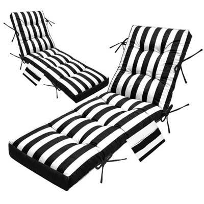 Coussin de chaise longue d'extérieur, avec poche latérale, coussin de remplacement de mobilier de patio capitonné