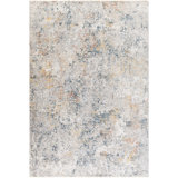 Barner Abstract Teal/Saffron Area Rug