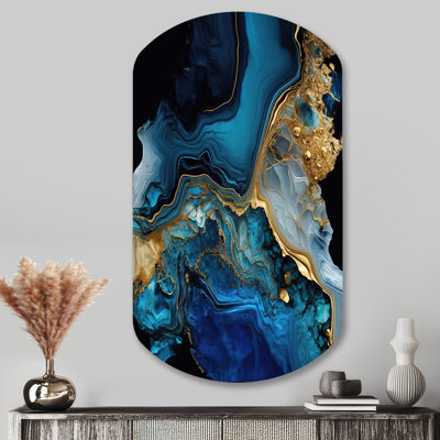 Billericay - Abstract Marble Cylinder Shape Assymterical Metal Wall Art