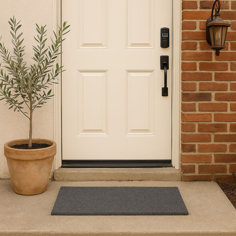 Tapis d'extérieur en fibre de coco Shelter, Gris, Rectangle 1 pi 1 po x 2 pi