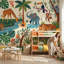 Papier peint animaux tropicaux, jungle tropicale-414616787-414616790