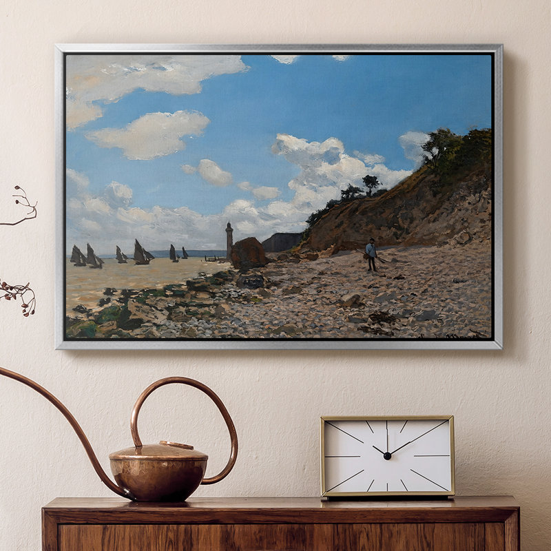 La plage à Honfleur, 1864 - Claude Monet, toile tendue avec châssis, 16 x 24, Argent