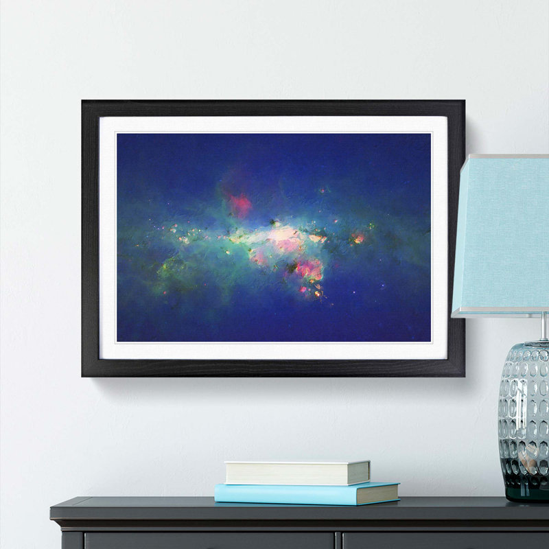 Out of Space Vol.46 in Abstract - Picture Frame Graphic Art Print, 48cm H x 65cm W x 2cm D, Black Framed