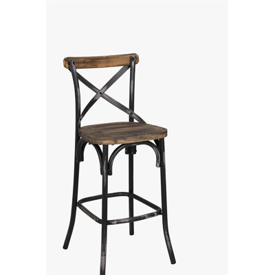 Zaire antique black and antique oak finish bar stools