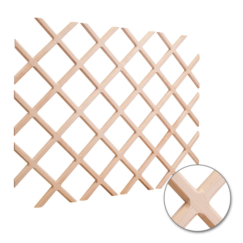 46 Bottle Solid Wood Wall Mounted Wine Bottle Rack in Natural