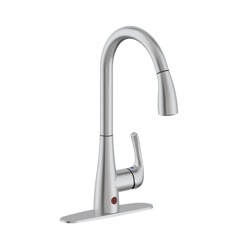 Westbrass Pull Down Spray Touch Kitchen Faucet, Stainless Steel