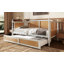 Lit de jour simple en rotin de style traditionnel avec lit gigogne simple pour un espace limité, chambre d'amis