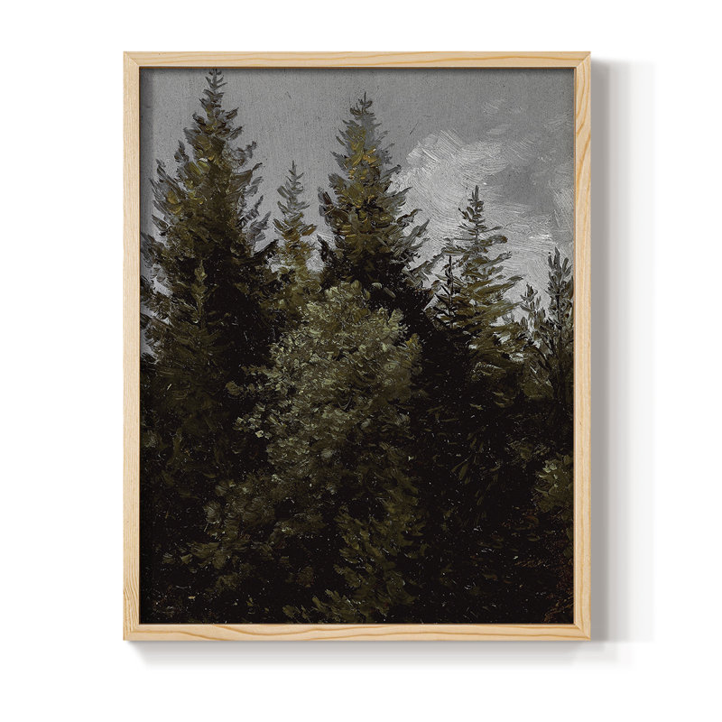 «Vintage Landscape CCXV», reproduction encadrée - bois massif, Naturel, H 21 po x l 17 po