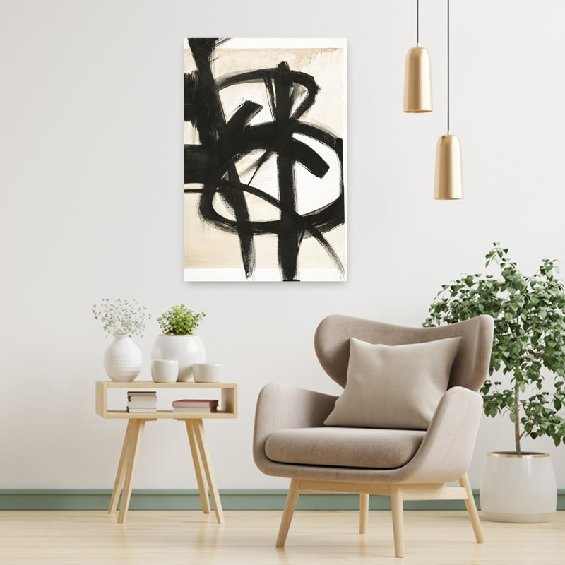 Graphical Shapes 7, art abstrait minimaliste, H 36 po x l 24 po