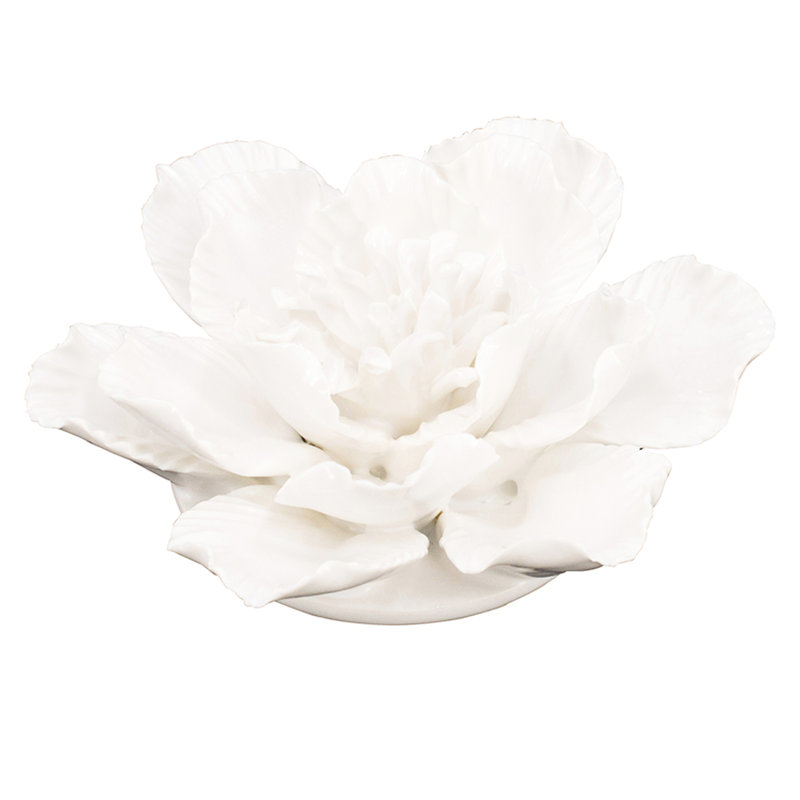 Décoration murale en céramique fleur - crème élégante pour art chic fait à la main couleur et grâce