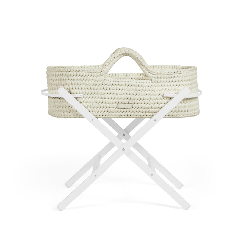 Nova Moses Basket & White Stand, Cloud