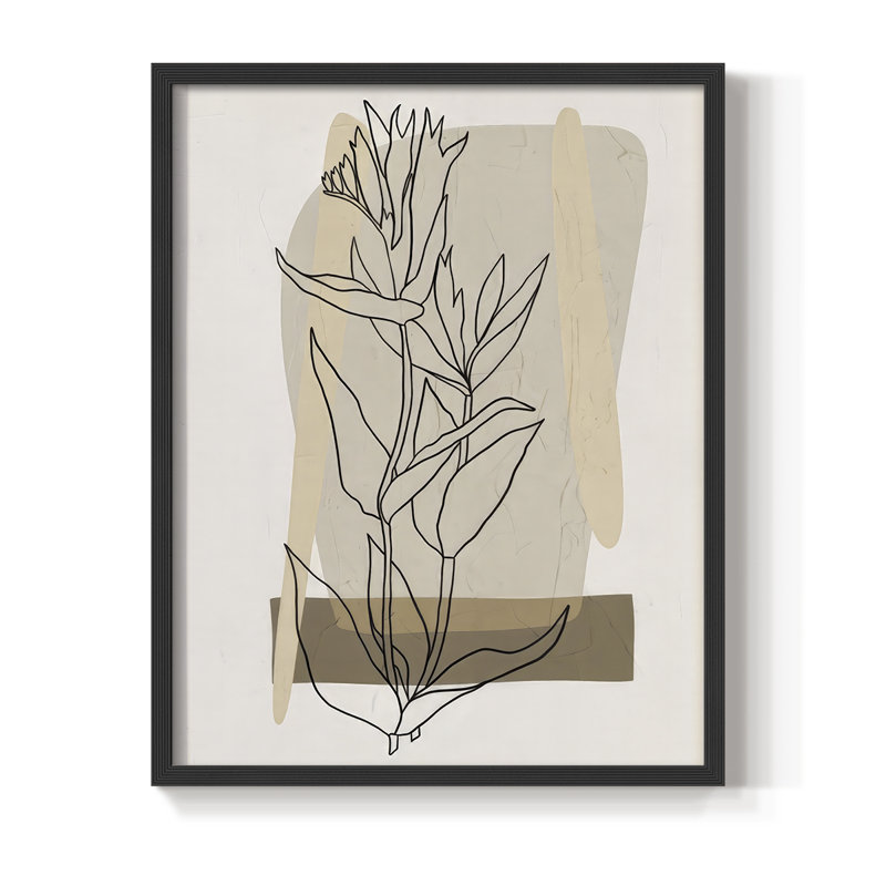 «Modern Botanical II», reproduction encadrée - bois massif, H 30 po x l 24 po, Noir, noir, noir, noir