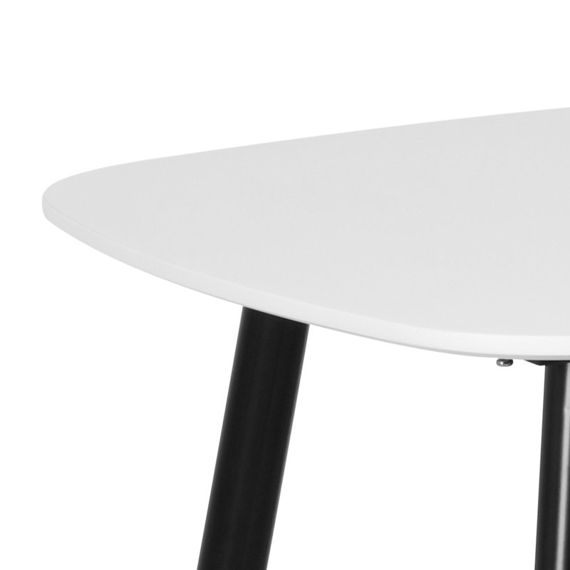 Aspen 3-Piece Casual Dining Set - Square Dining Table & Two Upholstered Diamond Fabric Chairs, White, Light Grey