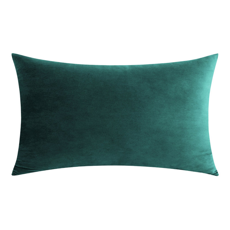 Housse de coussin lombaire 12 po x 20 po Velvet # 5, Avec insert en plumes