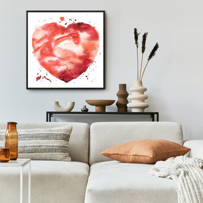 Grand cœur - Toile encadrée romantique pour la maison | Idée de cadeau