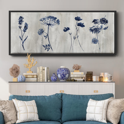 Indigo Row- Framed Canvas