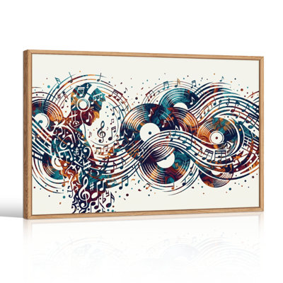Ensemble de 1 toile murale en vinyle musical