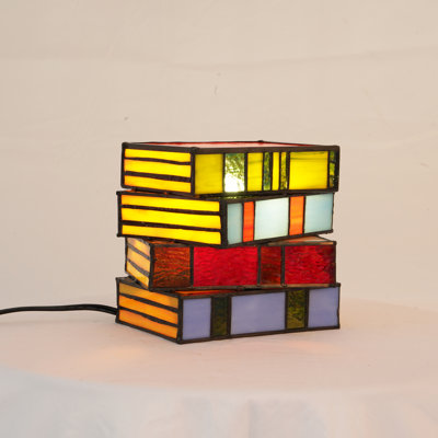 Creative Small Glass Table Lamp With Book Shape , Includes Bulb