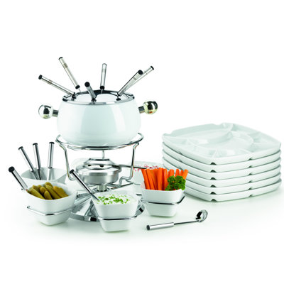 2 L Fondue-Set aus Edelstahl