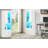 Modern Display Cabinet With LED Lights,Open Countertop And Tempered Glass Shelves(Set Of 2)
