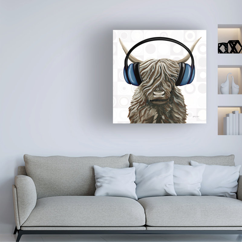 Art mural sur toile bleue, H 14 po x l 14 po