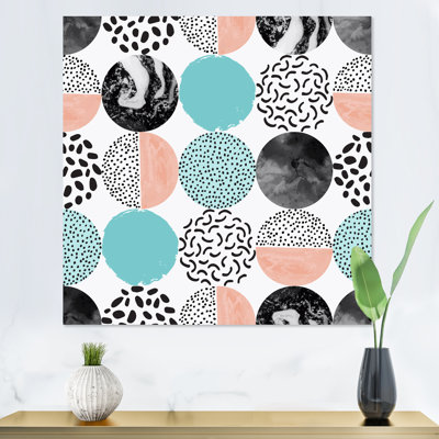«Abstract Geometric, Minimal Pola Dot Circles II», reproduction d'art sur toile