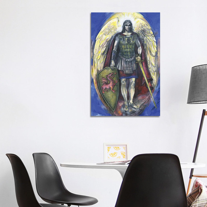 The Seven Archangels - Archangel Michael With Sword by Fanitsa Petrou - Wrapped Canvas Print