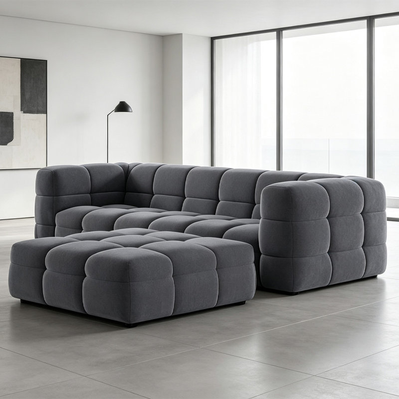 Rappoli 2 - Piece Living Room Set, Grey 100% Polyester