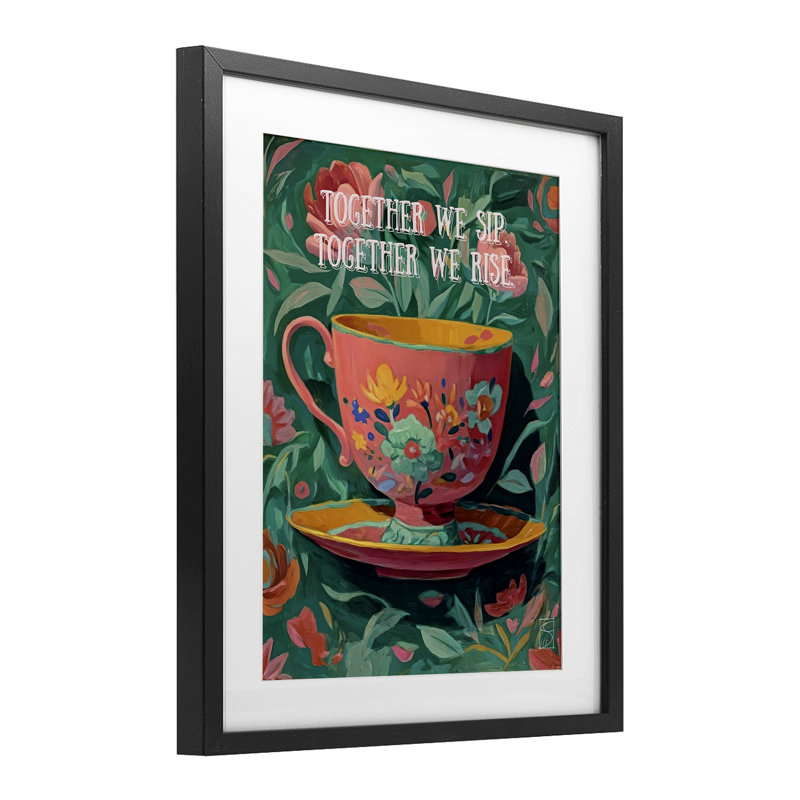 «Together We Sip & Rise», impression sous verre encadrée, design par Sara Culpepper, H 16 po x l 13 po