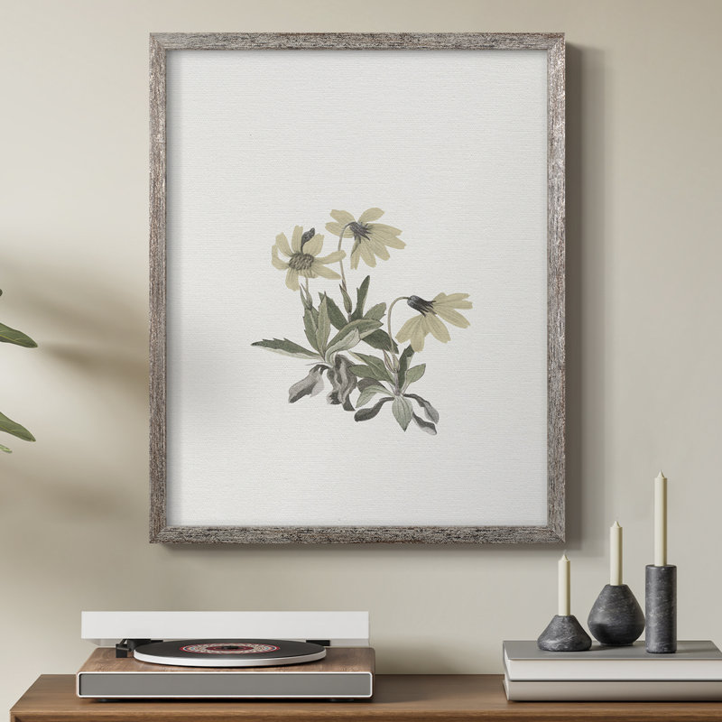 Impression florale vintage encadrée CL XXVI - bois massif, H 11 po x l 9 po