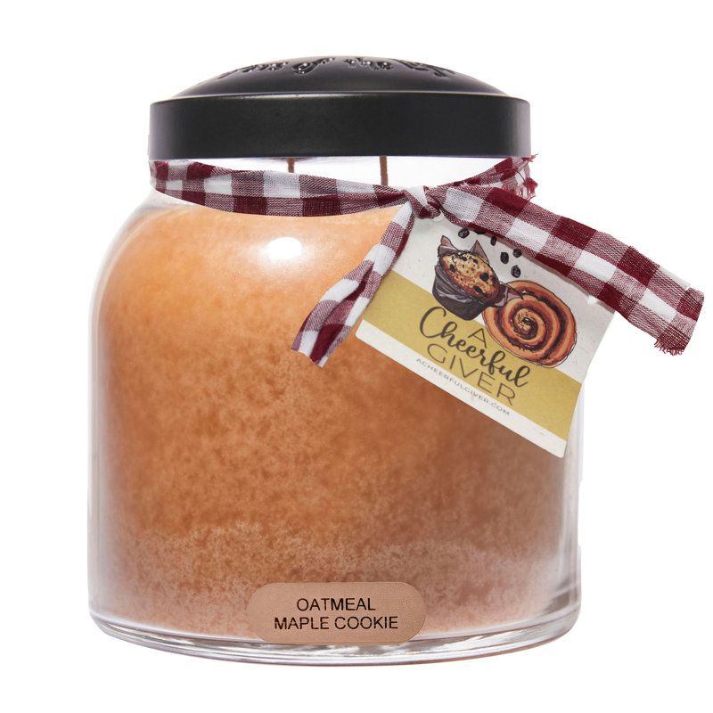 Oatmeal Maple Cookie Scented Jar Candle with Black Lid
