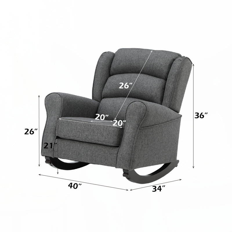 Chaise berçante Fabien en tissu gris