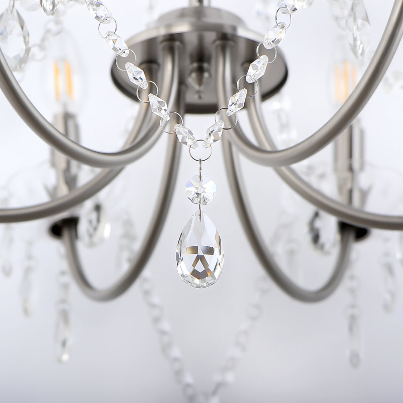 Faheema 6 - Light Dimmable Classic / Traditional Chandelier, Nickel