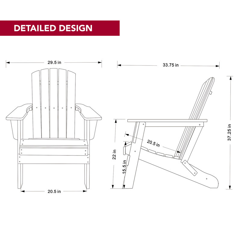 Ensemble de chaise et de table Adirondack pliable résistante aux intempéries Marina, Piment rose