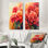 Hortensias dans la lumière d'automne I - ensemble de 2 décorations murales en métal grand motif floral rose